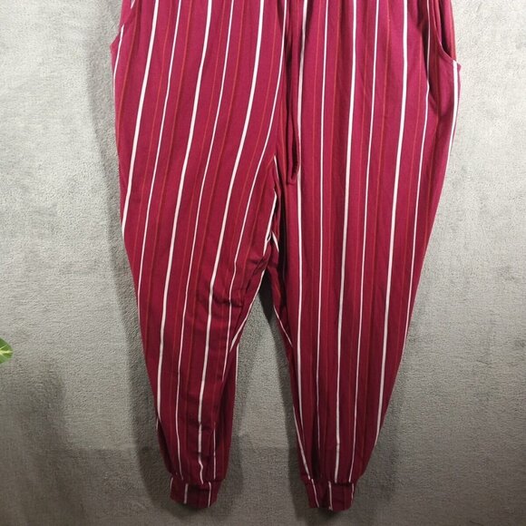 NO BOUNDARIES Women Jumpsuit Junior Size XXL(119) Striped Knit Pockets Waist Tie - Picture 3 of 11